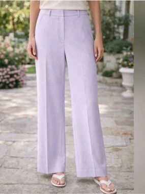 White House Black Market 4L Lavender High Rise Wide Leg Dress Pants